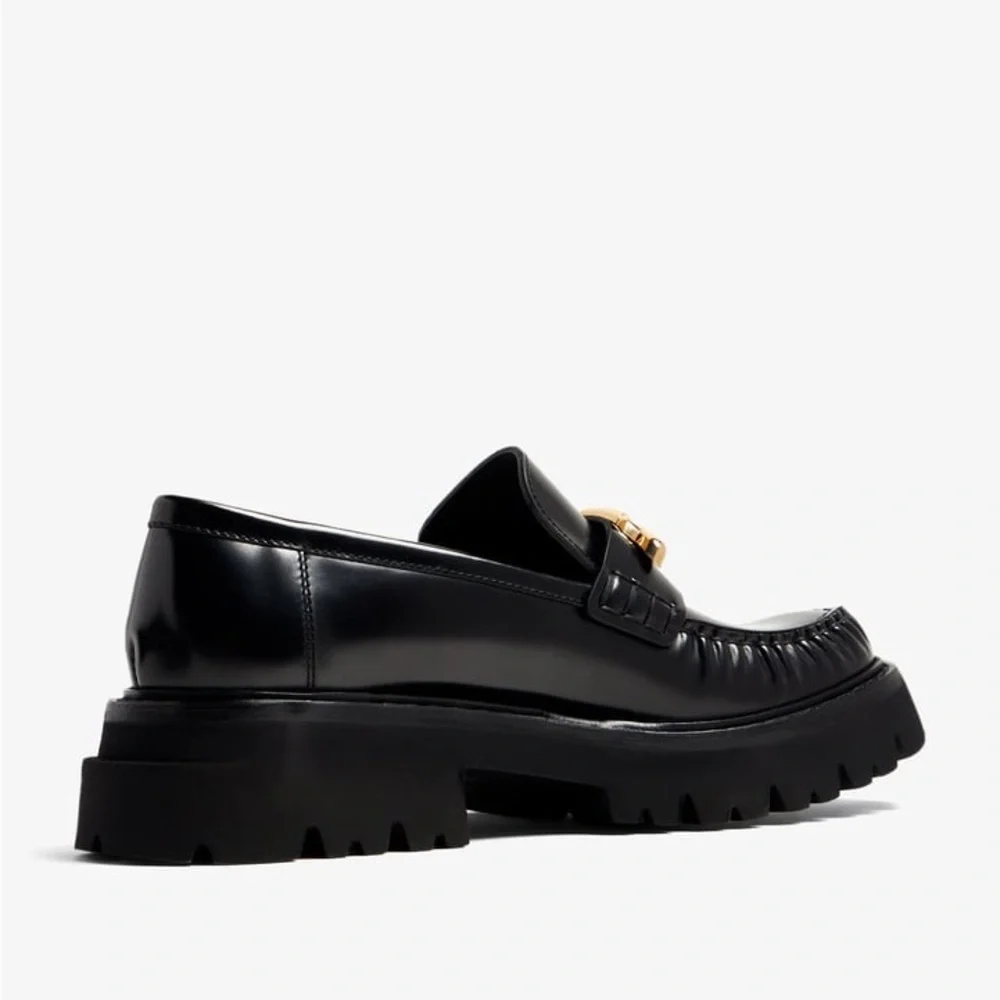 Ferragamo Black Leather Ingrid Loafers - Picture 7 of 14